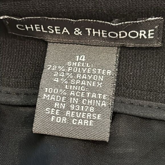 Chelsea and Theodore black skirt with three pockets in front size 14 - Picture 8 of 10